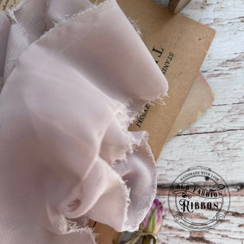 Torn Chiffon Ribbon LIGHT POWDER PINK
